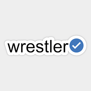 Verified Wrestler (Black Text) Sticker